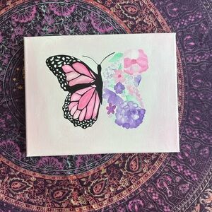 Cute Abstract Butterfly Canvas Art